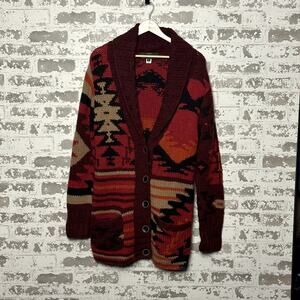 Eddie Bauer Hand Knit Sweater Cardigan Size Medium Women's